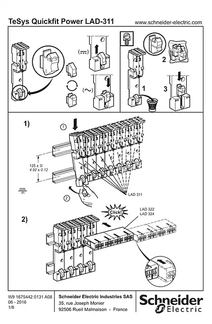 schneider施耐德LAD-311 Motor starter components - TeSys Quickfit Power